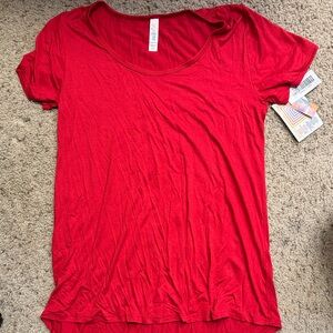 LuLaRoe Bright Red Short Sleeve Top